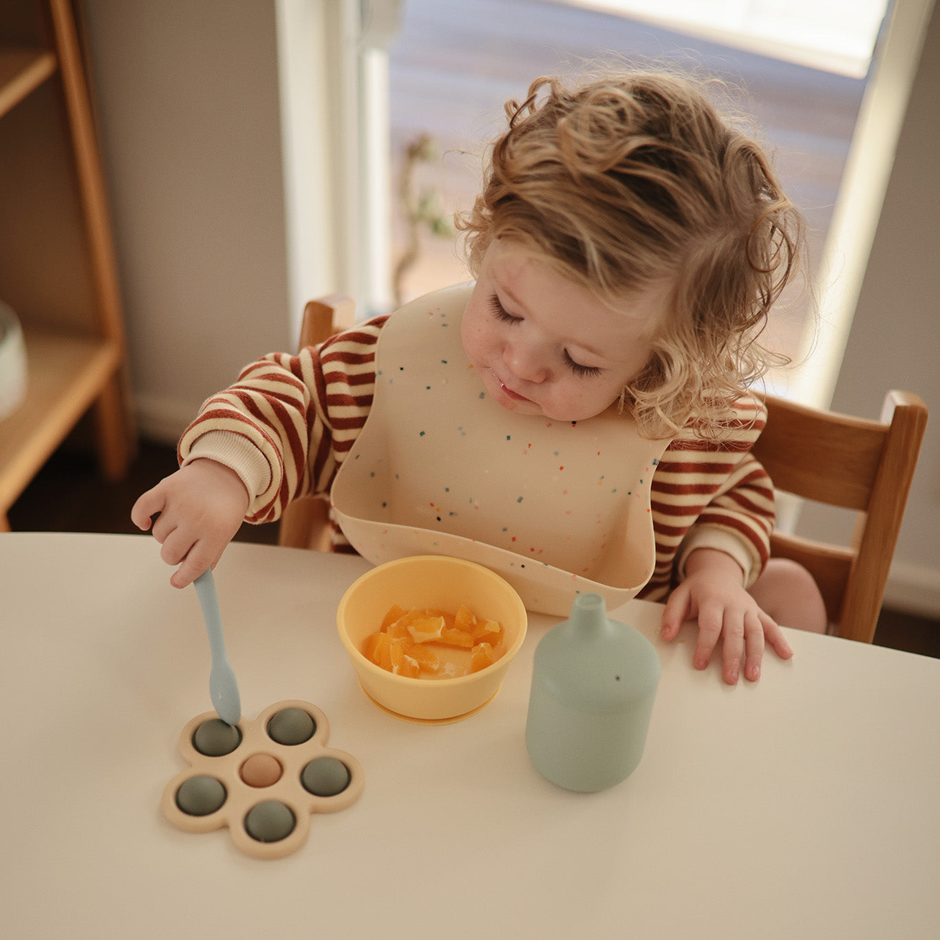 Mushie - Silicone Sippy Cup, Powder Blue